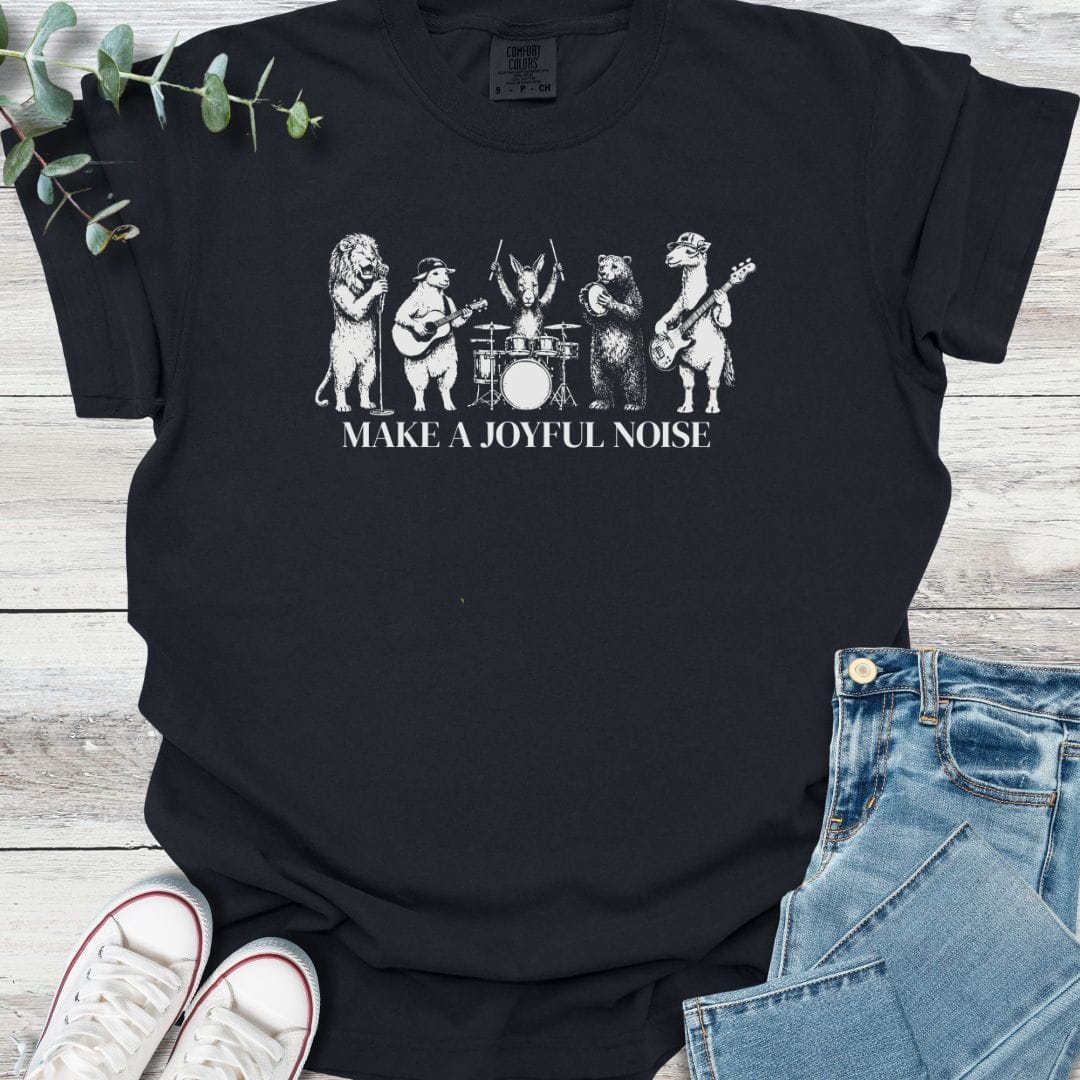 Joyful Noise T-Shirt in Black - Christian graphic tee