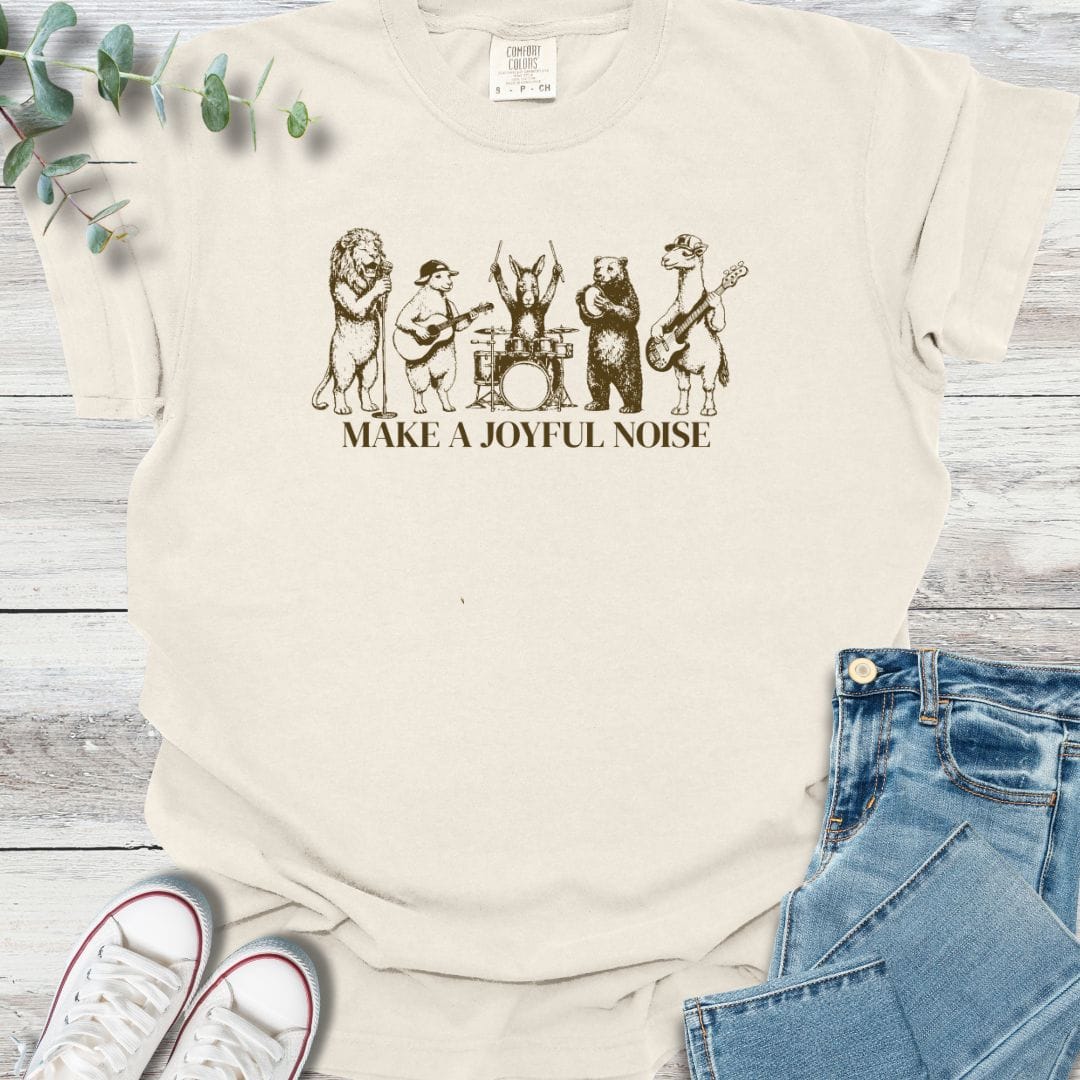 Joyful Noise T-Shirt in Ivory - Christian graphic tee