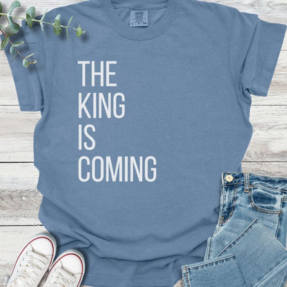 King's Return T-Shirt in Blue Jean - Christian graphic tee