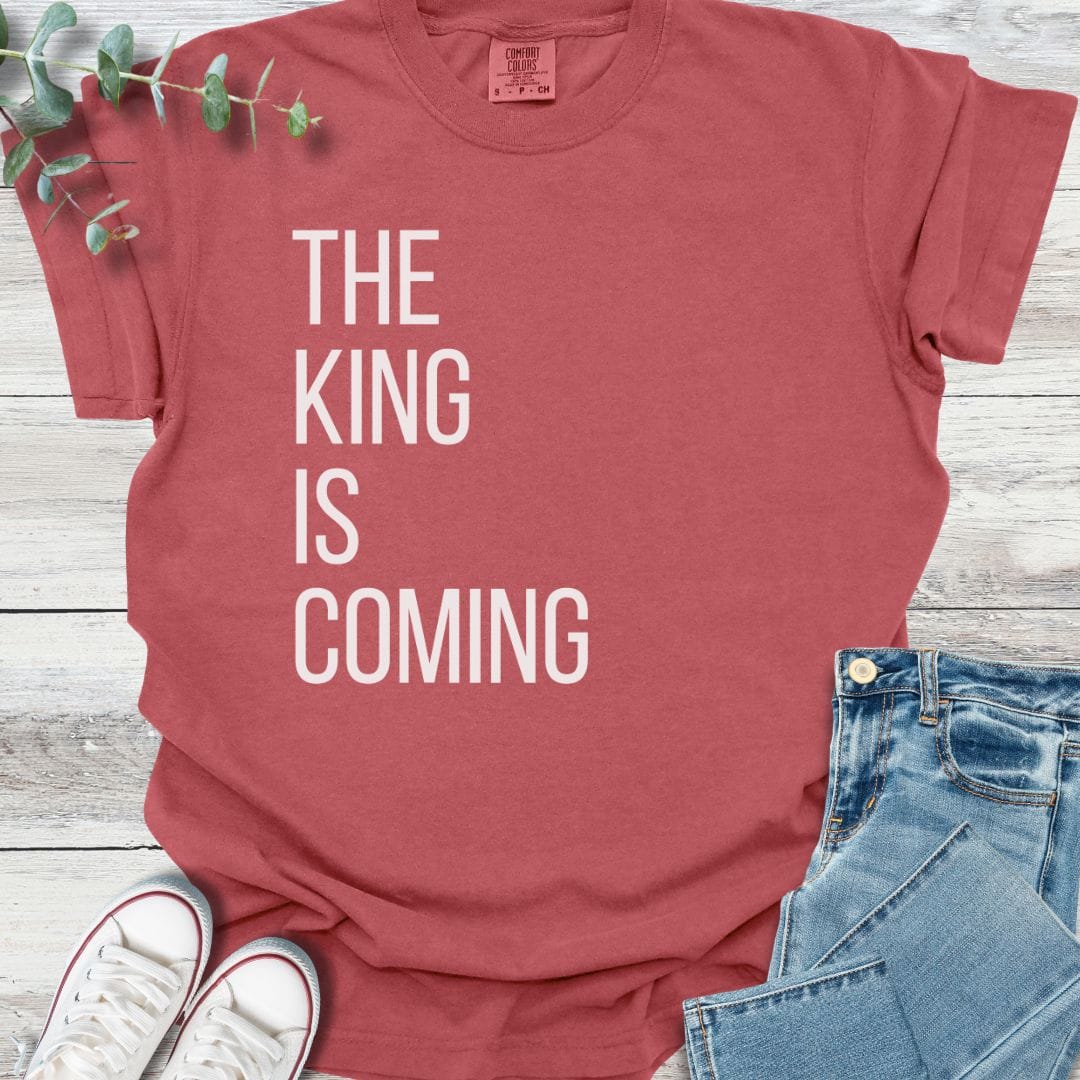 King's Return T-Shirt in Crimson - Christian graphic tee