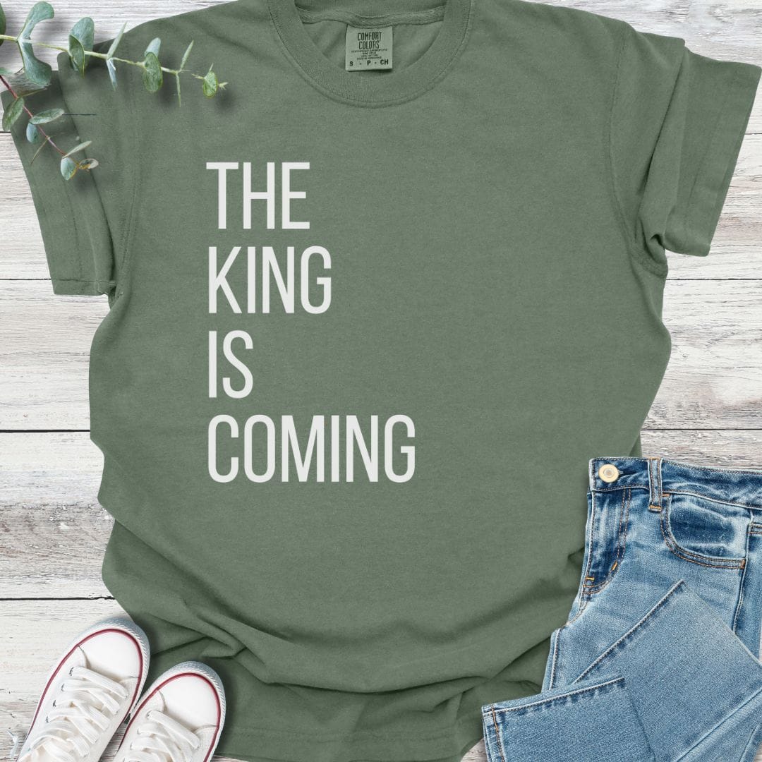 King's Return T-Shirt in Moss - Christian graphic tee