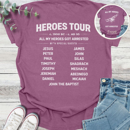 Heroes Tour Special Edition T-Shirt in Berry - Christian graphic tee