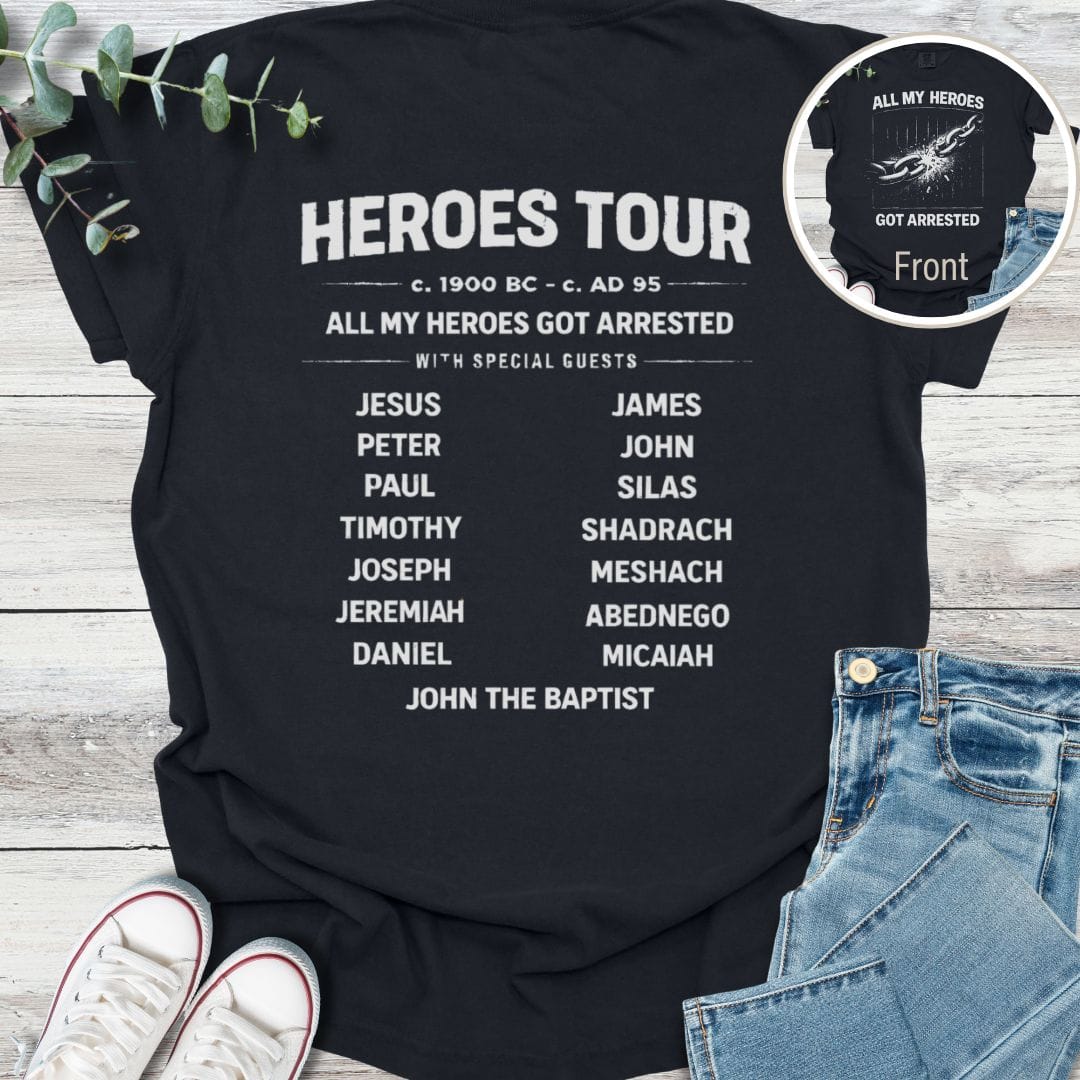 Heroes Tour Special Edition T-Shirt in Black - Christian graphic tee