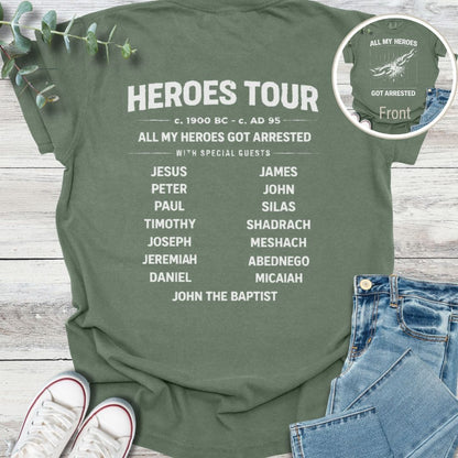 Heroes Tour Special Edition T-Shirt in Moss - Christian graphic tee