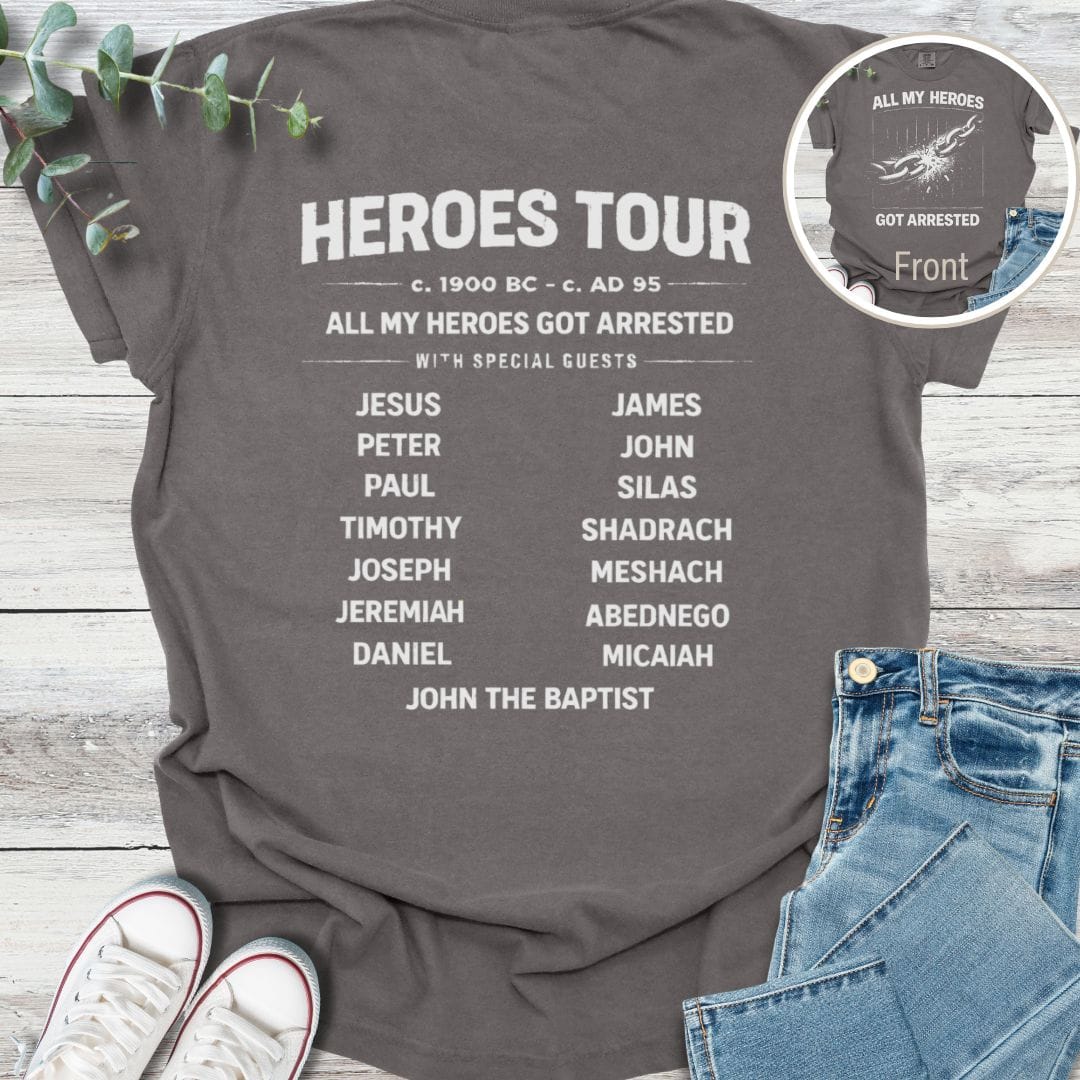 Heroes Tour Special Edition T-Shirt in Pepper - Christian graphic tee