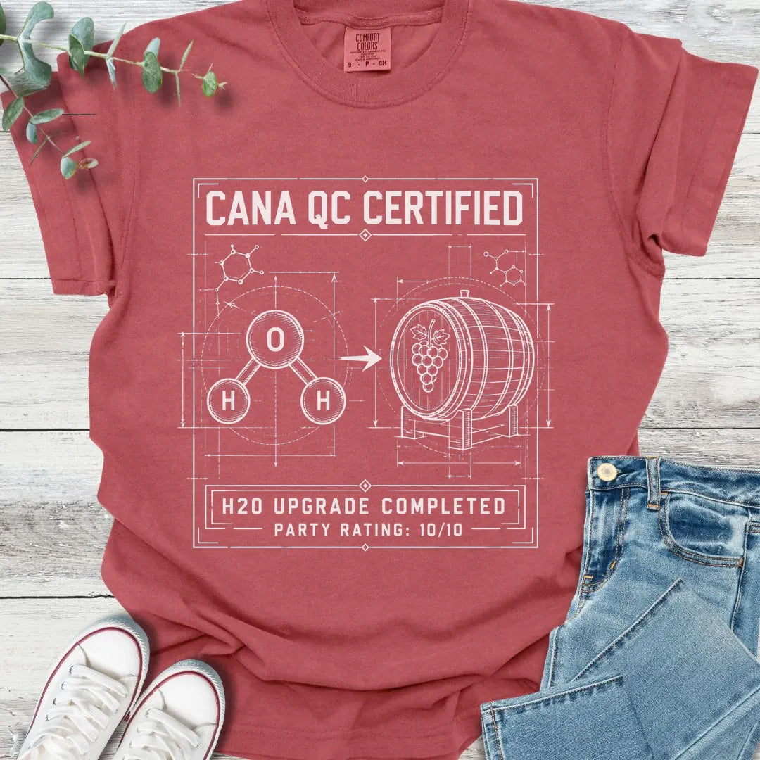 Cana Certified T-Shirt in Crimson - Christian graphic tee