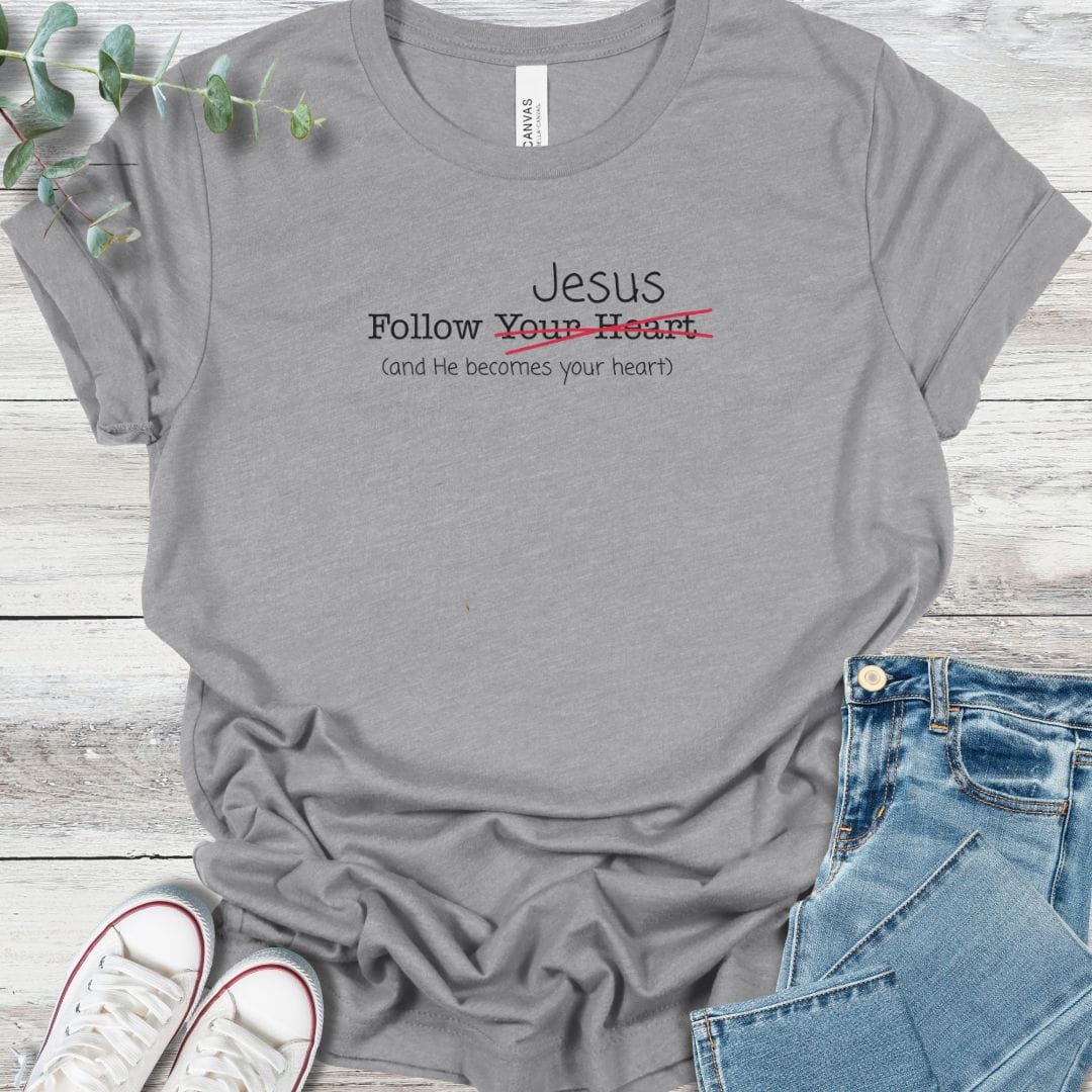 Follow T-Shirt in Athletic Heather - Christian graphic tee