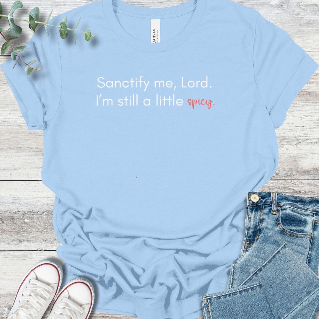Spicy T-Shirt in Baby Blue - Christian graphic tee