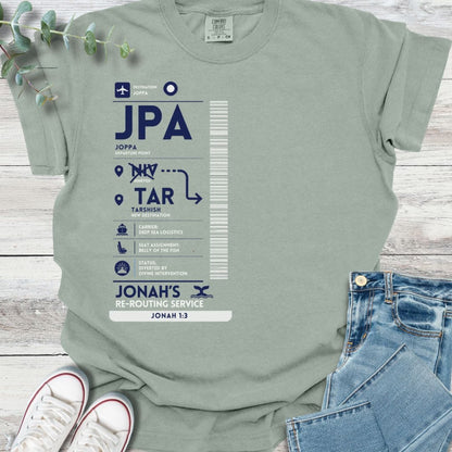 Jonah's Re-routing Service T-Shirt - Christian graphic tee