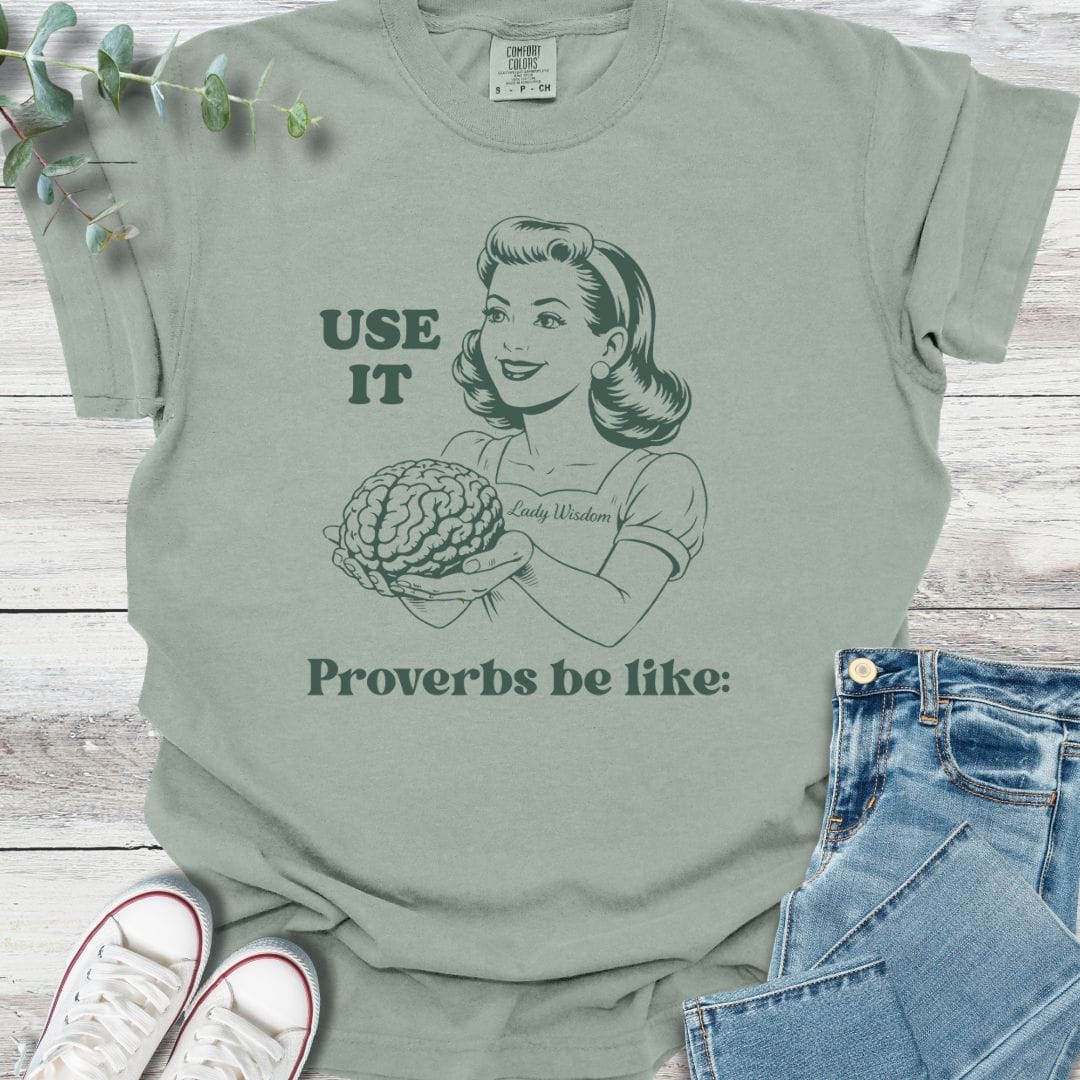 Lady Wisdom T-shirt in Bay - Christian graphic tee