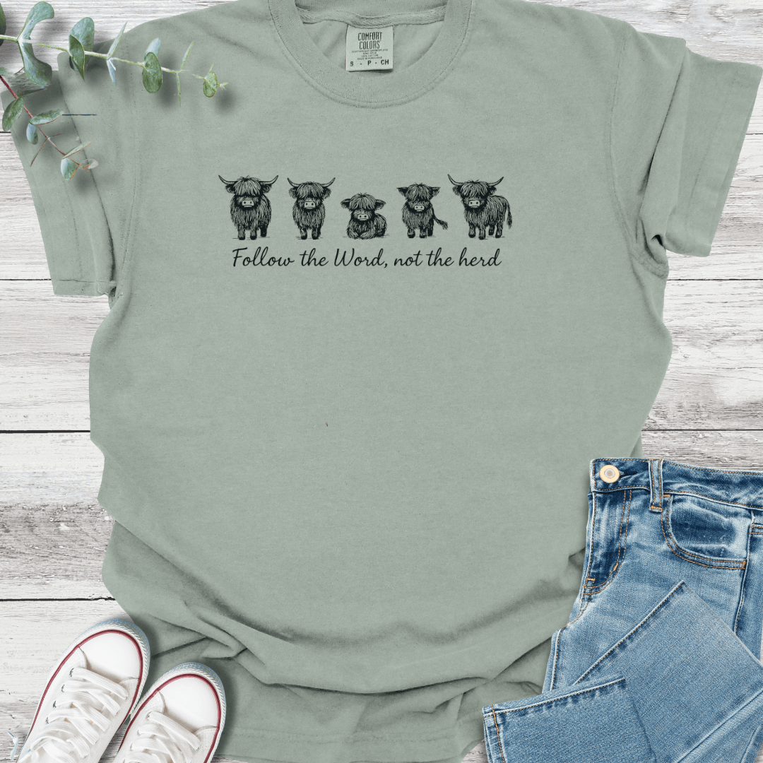 Highland Herd T-shirt in Bay - Christian graphic tee