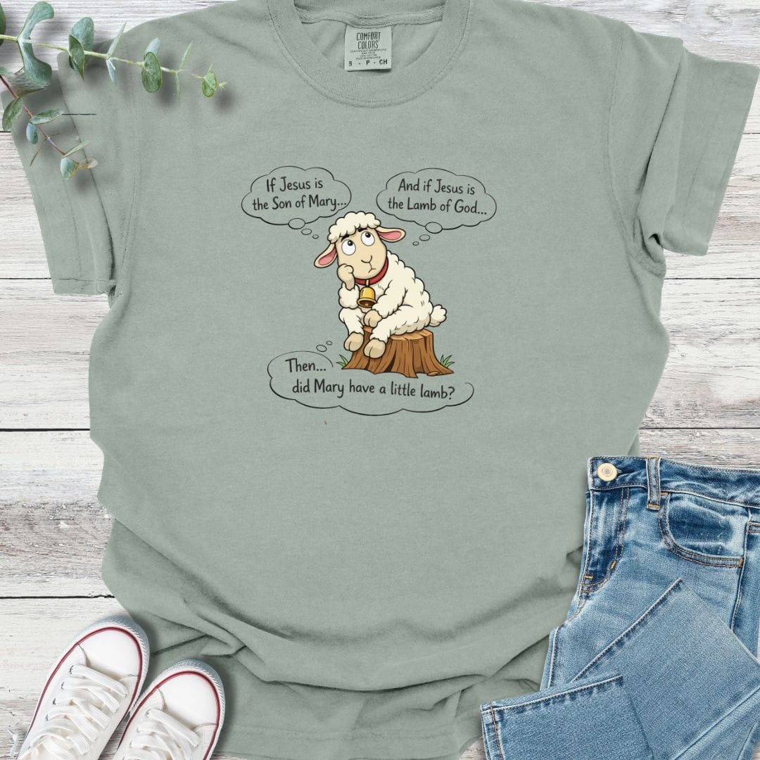 Little Lamb T-shirt in Bay - Christian graphic tee