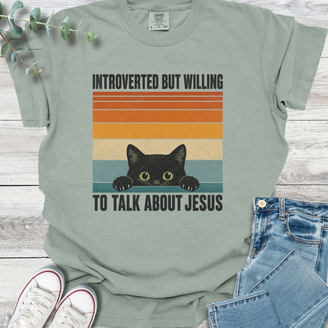 Introverted Cat T-shirt - Christian graphic tee