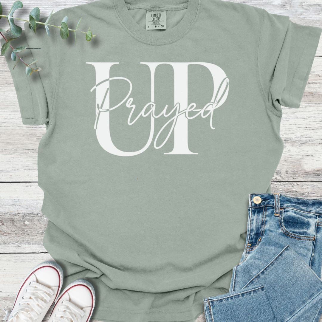 Well Prayed T-shirt in Bay - Christian graphic tee