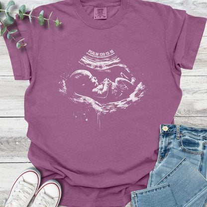 Fearfully Made T-shirt in Berry - Christian graphic tee