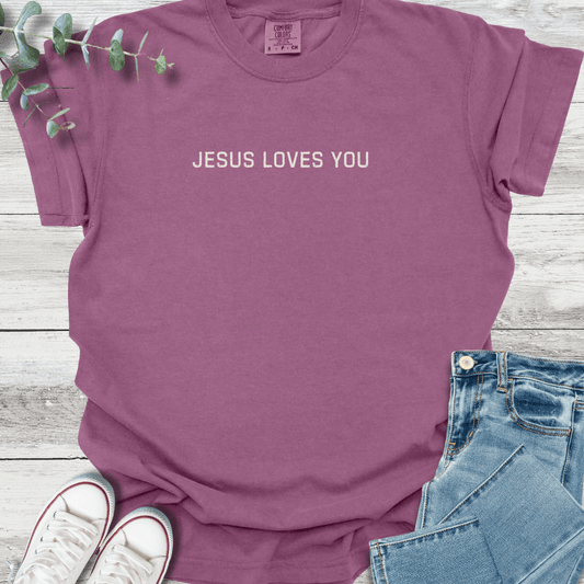 Loved T-Shirt in Berry - Christian graphic tee