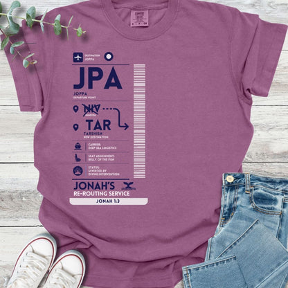 Jonah's Re-routing Service T-Shirt - Christian graphic tee