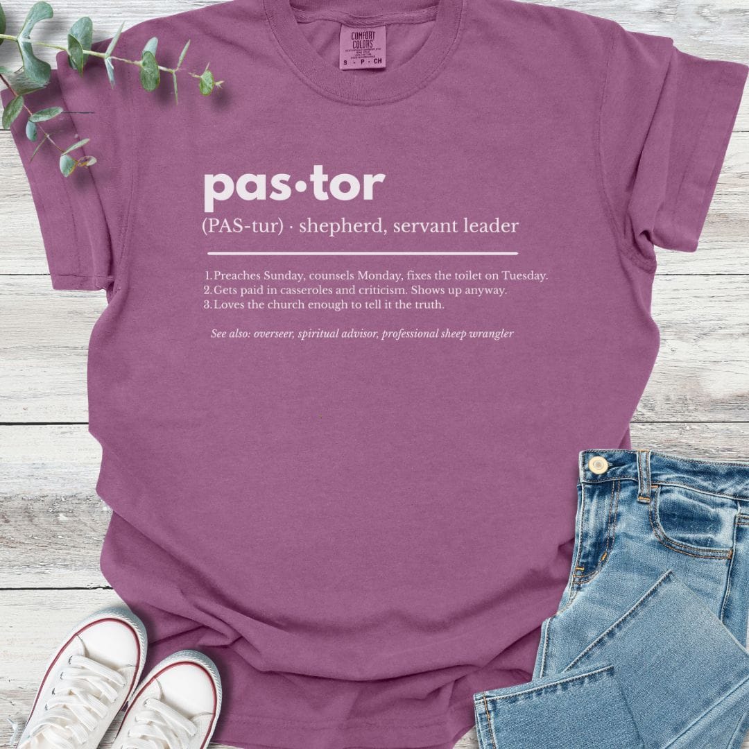 Pastor Definition T-shirt in Berry - Christian graphic tee