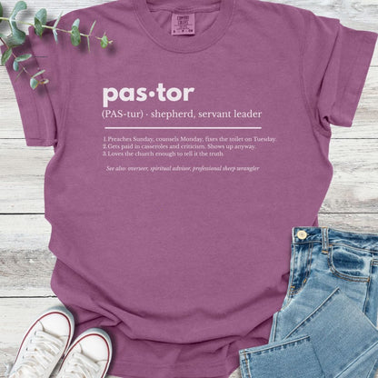Pastor Definition T-shirt in Berry - Christian graphic tee