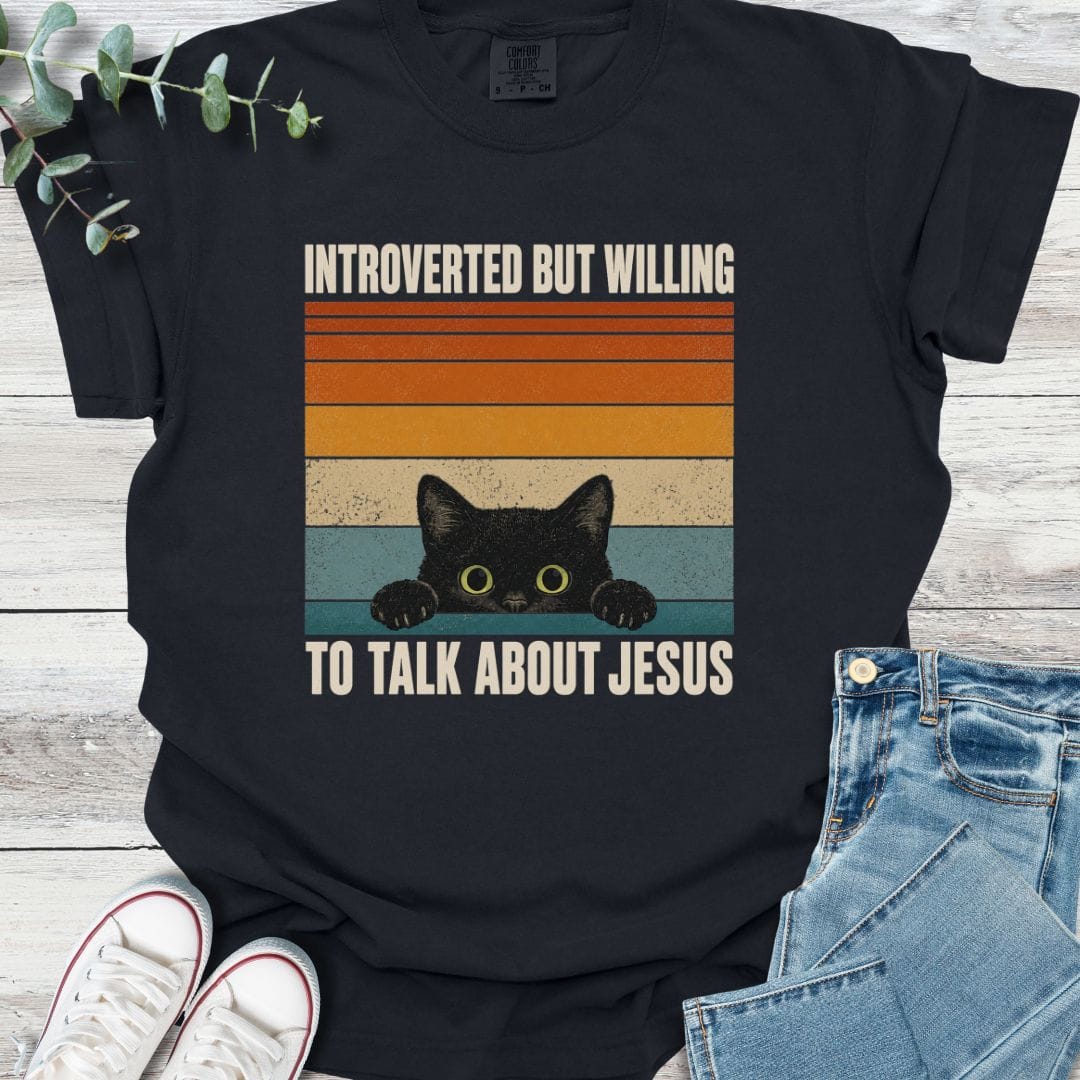 Introverted Cat T-shirt - Christian graphic tee