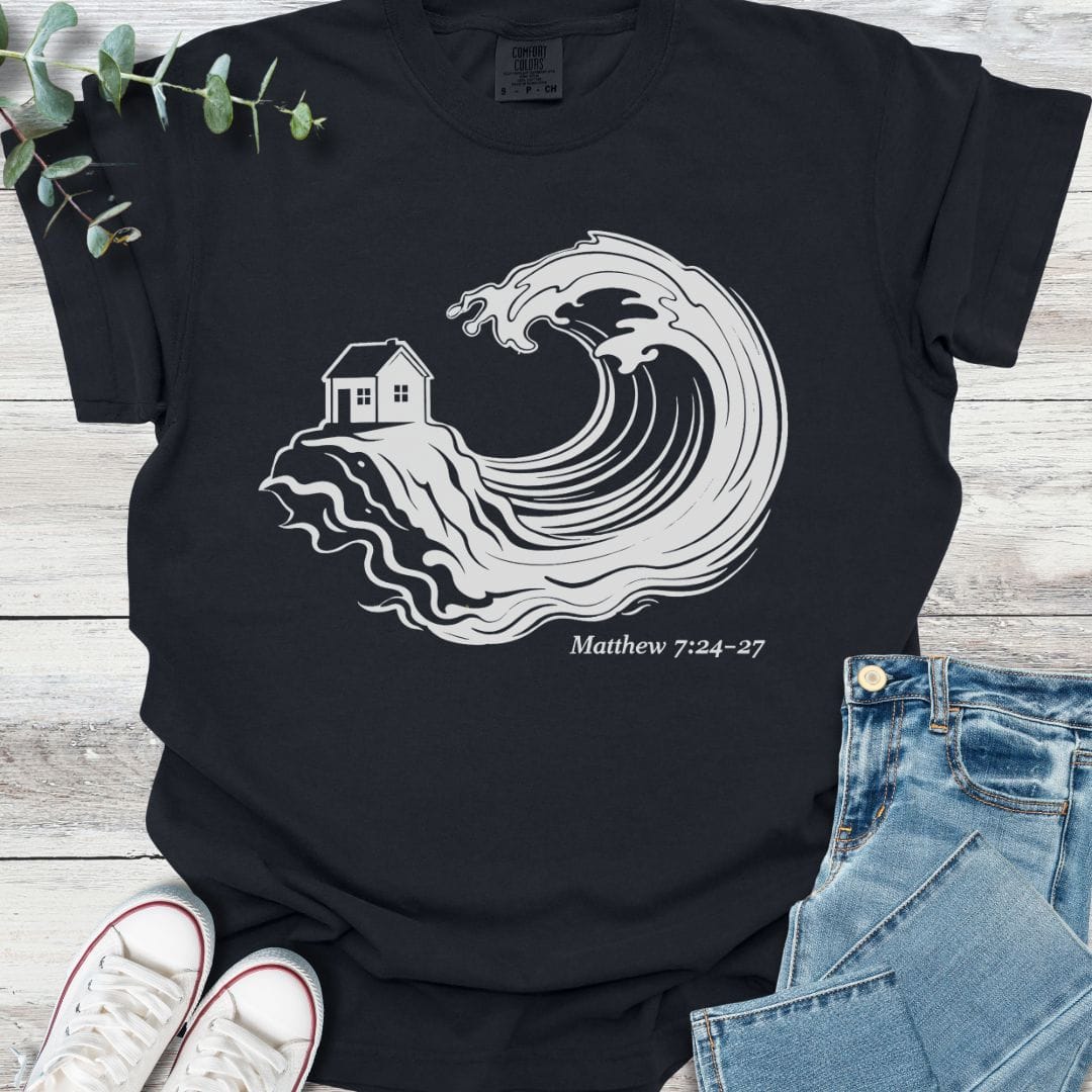 Built On Rock T-shirt in Black - Christian graphic tee