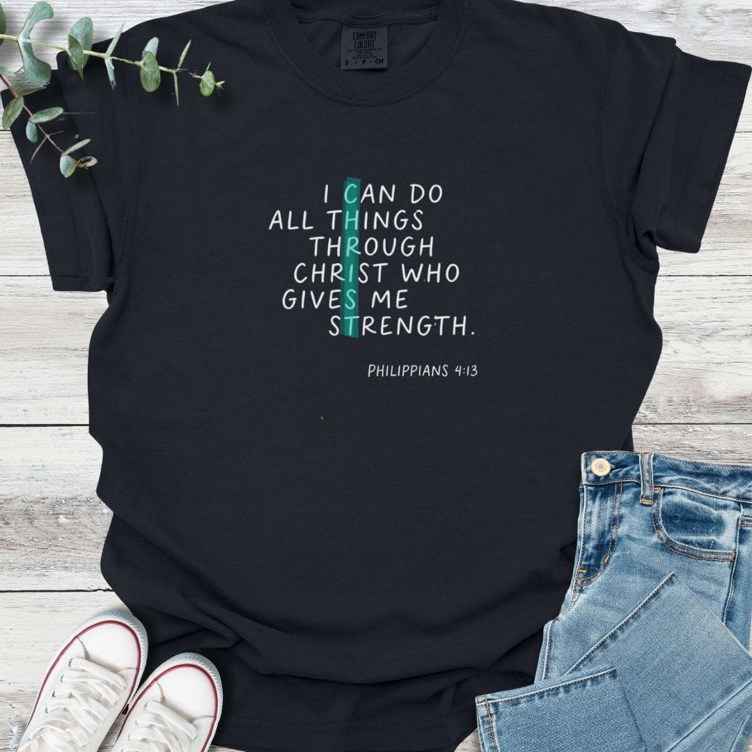 Philippians 413 T-shirt in Black - Christian graphic tee