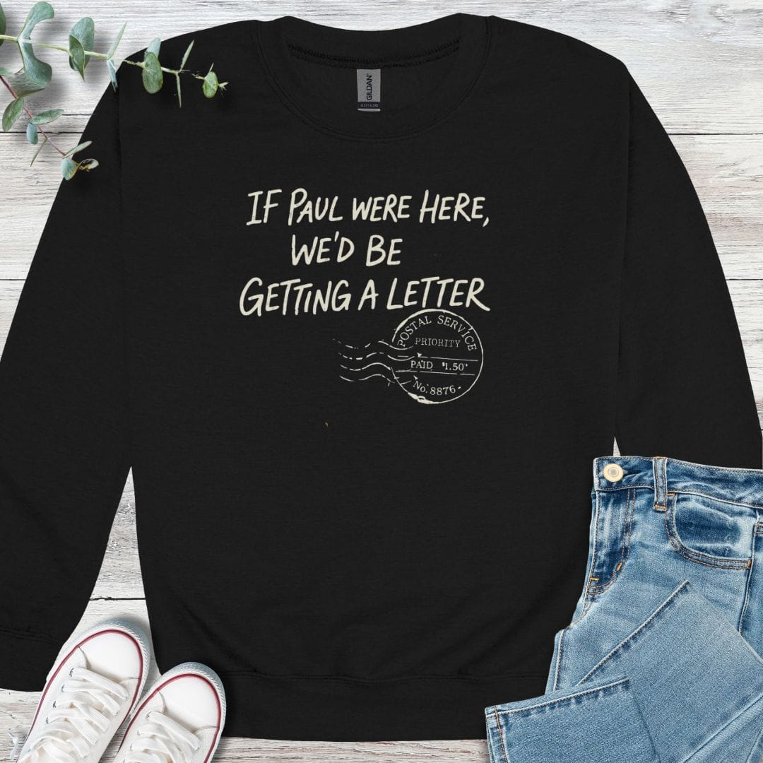 Paul's Letter Sweatshirt in Black - Christian graphic sweatshirt