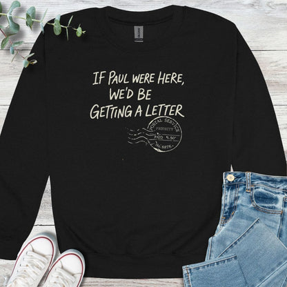 Paul's Letter Sweatshirt in Black - Christian graphic sweatshirt