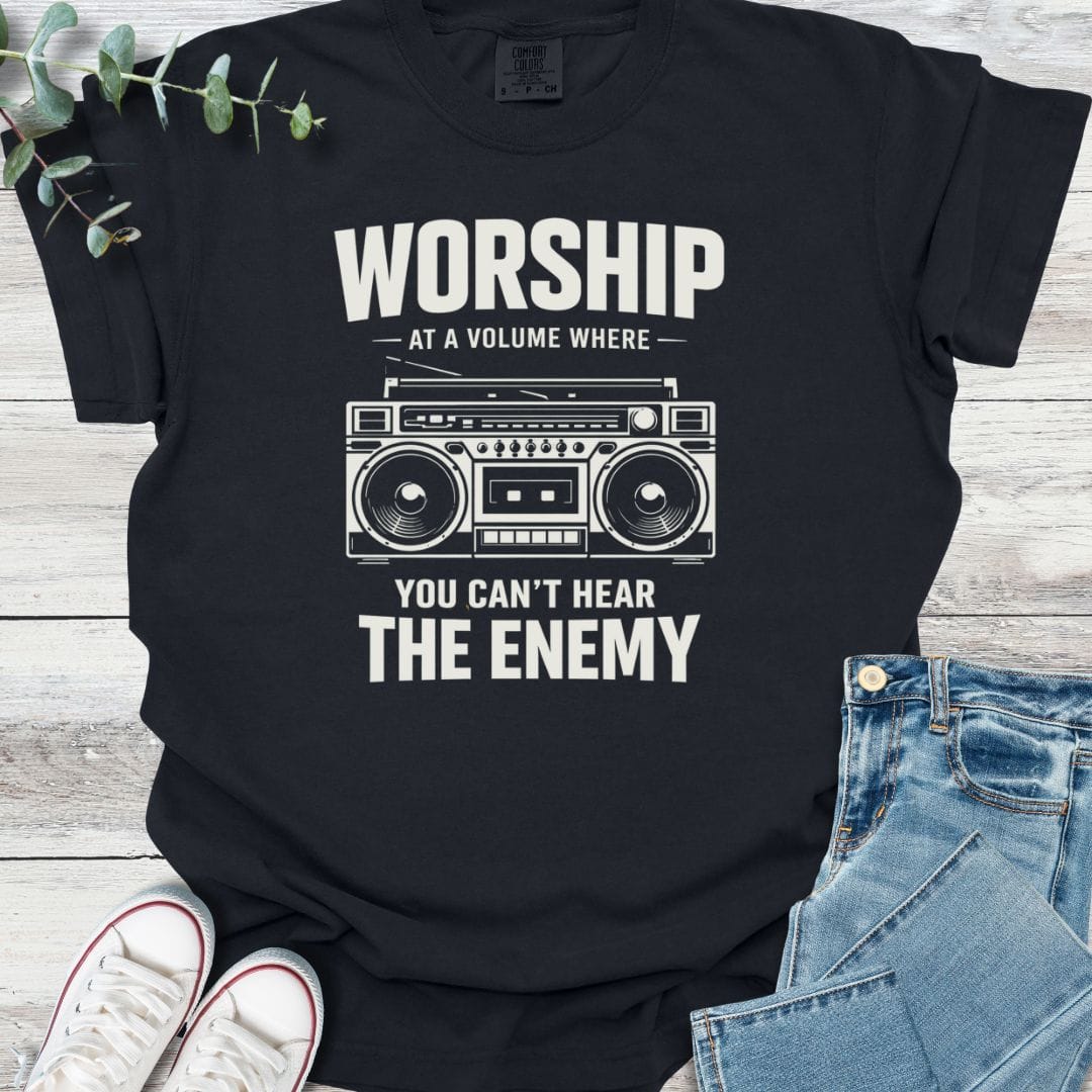 Worship Loud T-Shirt in Black - Christian graphic tee
