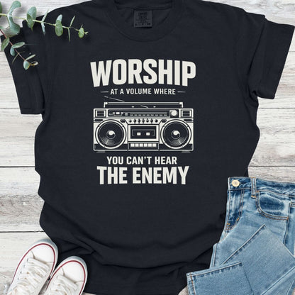 Worship Loud T-Shirt in Black - Christian graphic tee