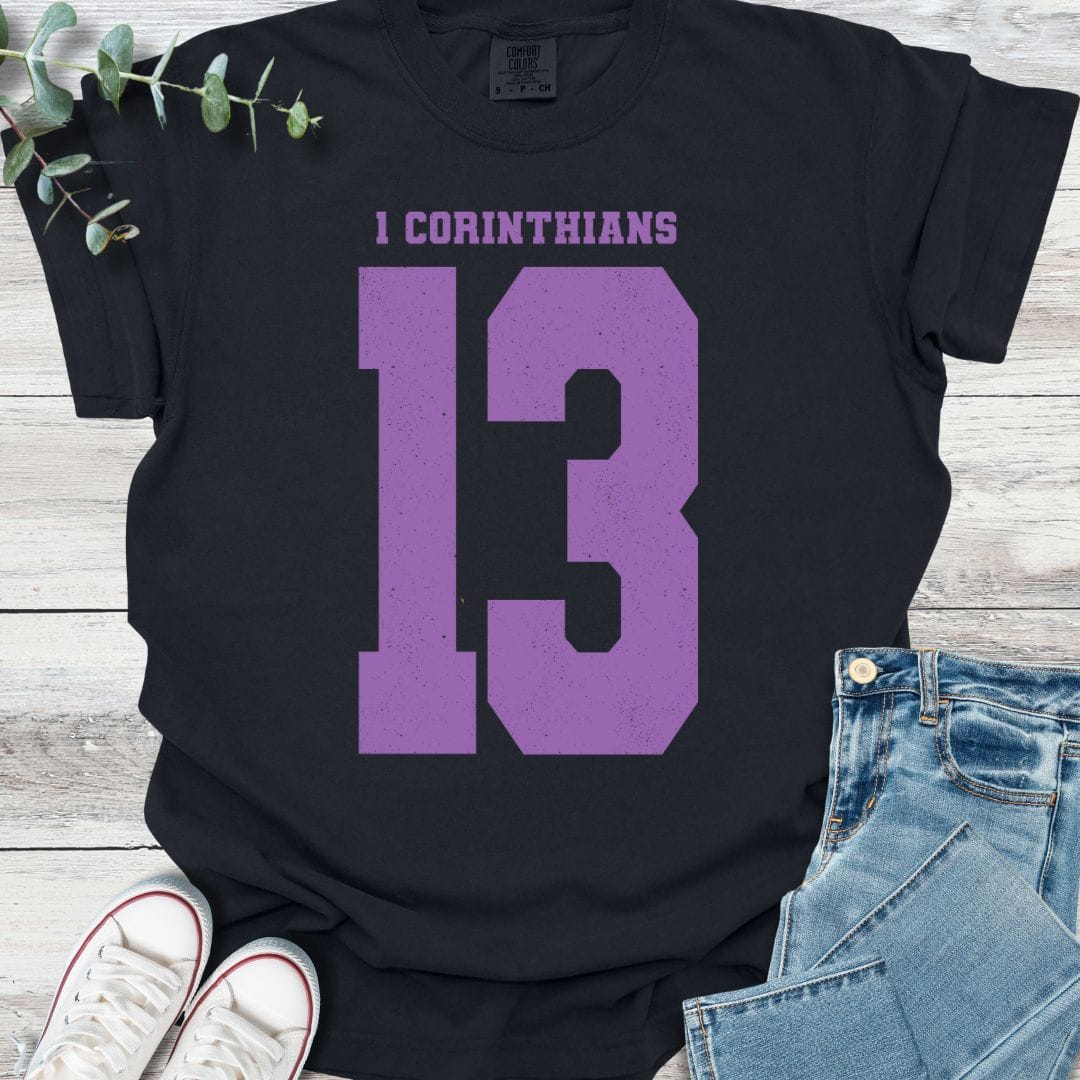 1 Corinthians 13 T-shirt in Black - Christian graphic tee