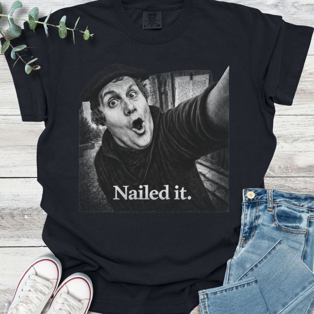 Nailed It T-shirt in Black - Christian graphic tee