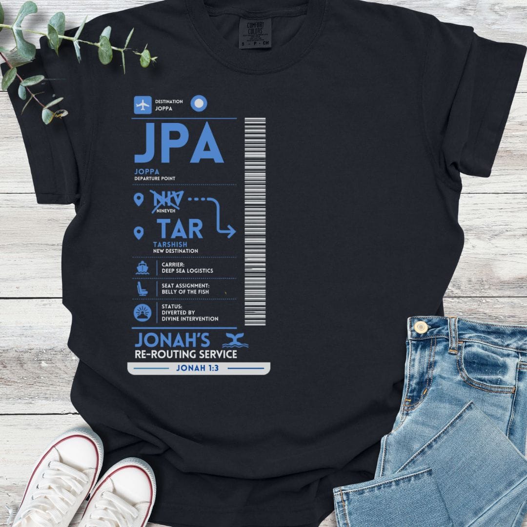 Jonah's Re-routing Service T-Shirt - Christian graphic tee