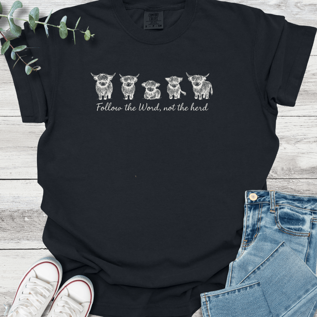 Highland Herd T-shirt in Black - Christian graphic tee