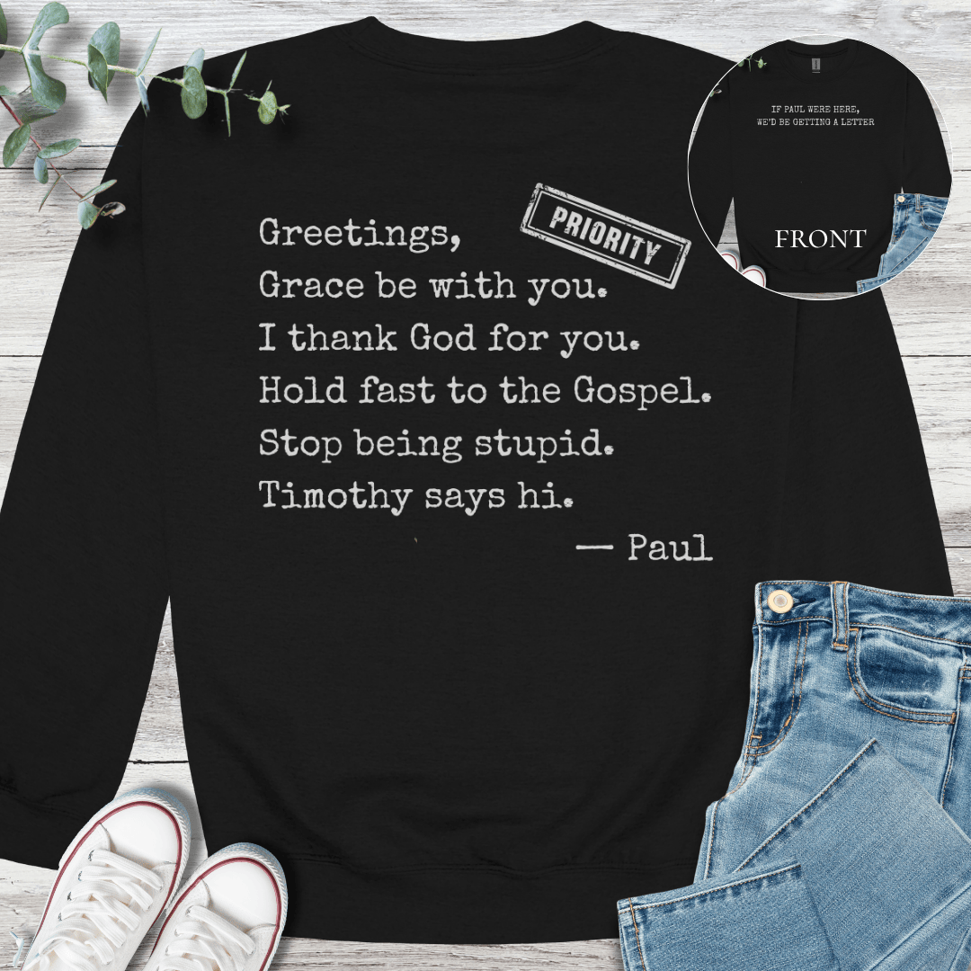 Pure Paul Sweatshirt in Black - Christian graphic sweatshirt