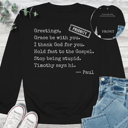 Pure Paul Sweatshirt in Black - Christian graphic sweatshirt