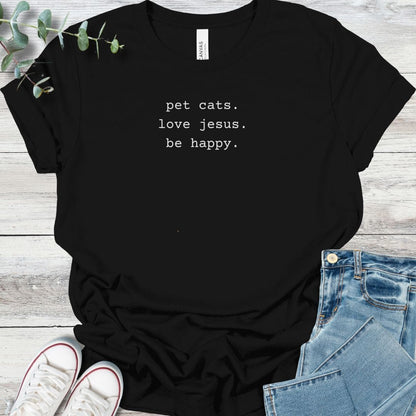 Christian Cat Lover T-Shirt in Black - Christian graphic tee