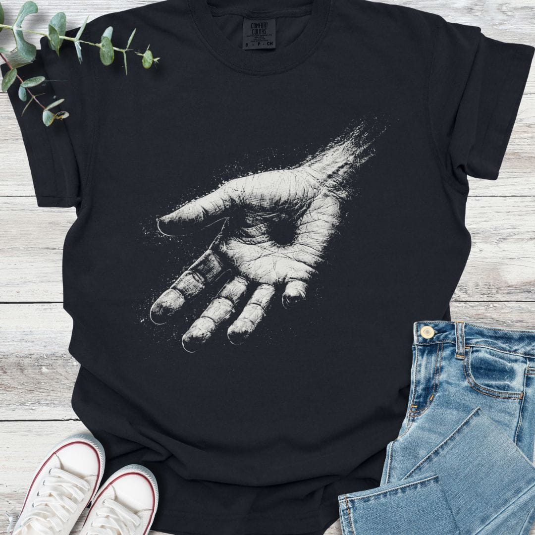 Nail Scarred Hand T-Shirt in Black - Christian graphic tee