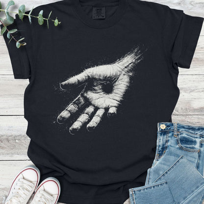 Nail Scarred Hand T-Shirt in Black - Christian graphic tee