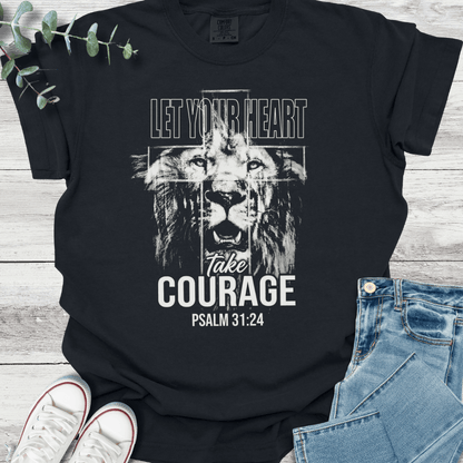 Courageous Heart T-shirt in Black - Christian graphic tee