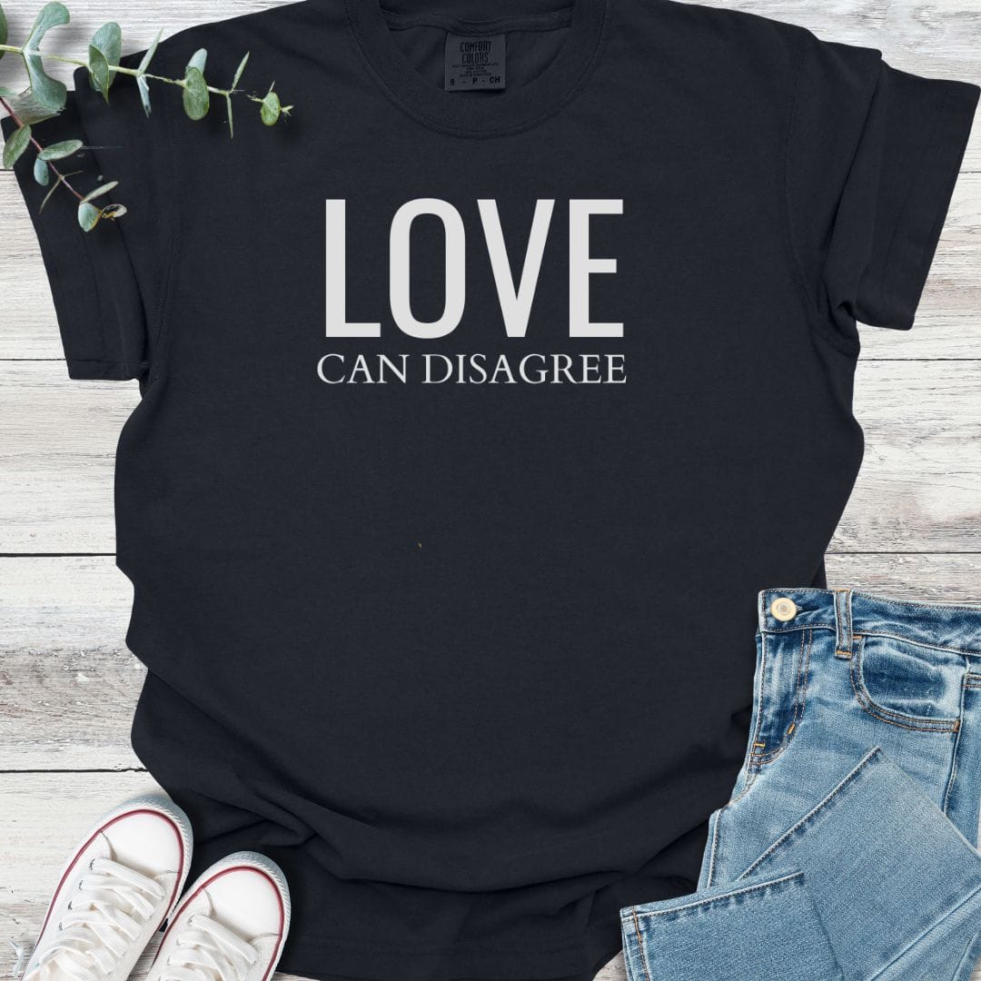 Love Can Disagree T-shirt in Black - Christian graphic tee