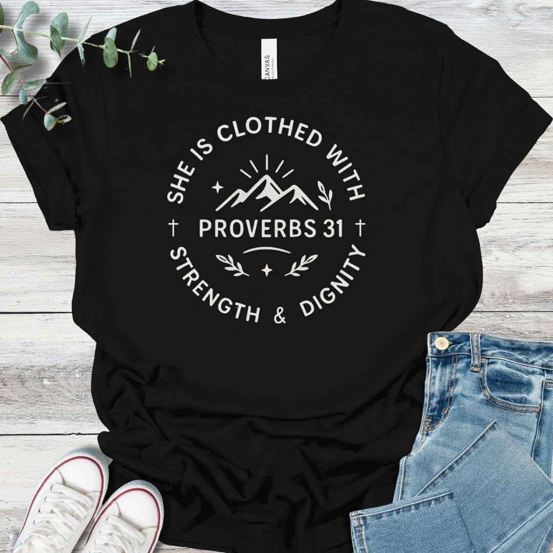 Proverbs 31 T-Shirt in Black - Christian graphic tee