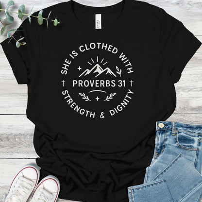 Proverbs 31 T-Shirt in Black - Christian graphic tee