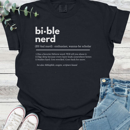 Bible Nerd Definition T-shirt in Black - Christian graphic tee