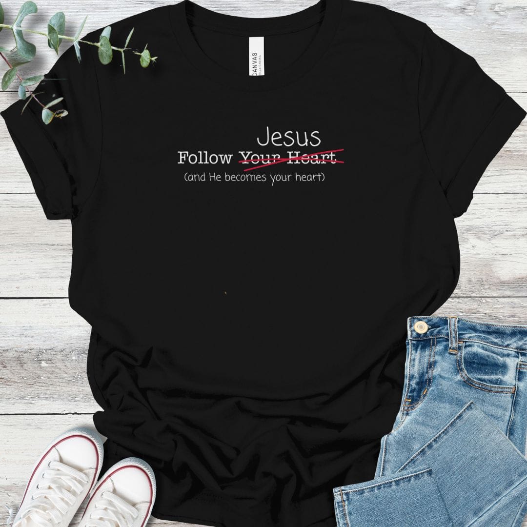 Follow T-Shirt in Black - Christian graphic tee