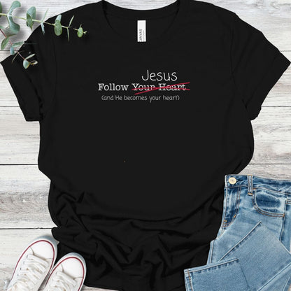 Follow T-Shirt in Black - Christian graphic tee