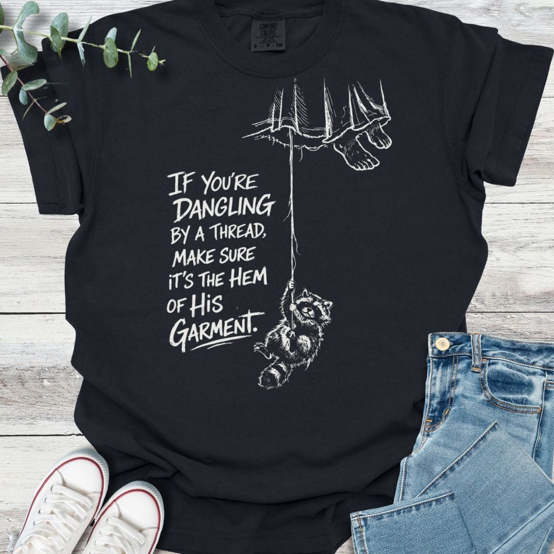 Hanging On T-Shirt in Black - Christian graphic tee