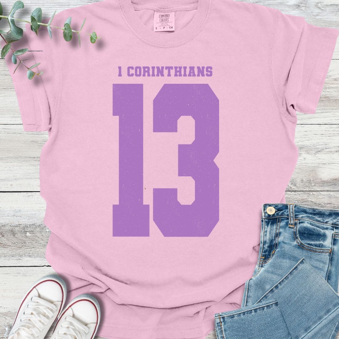 1 Corinthians 13 T-shirt in Blossom - Christian graphic tee