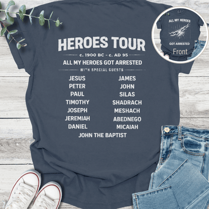 Heroes Tour Special Edition T-Shirt in Blue Jean - Christian graphic tee