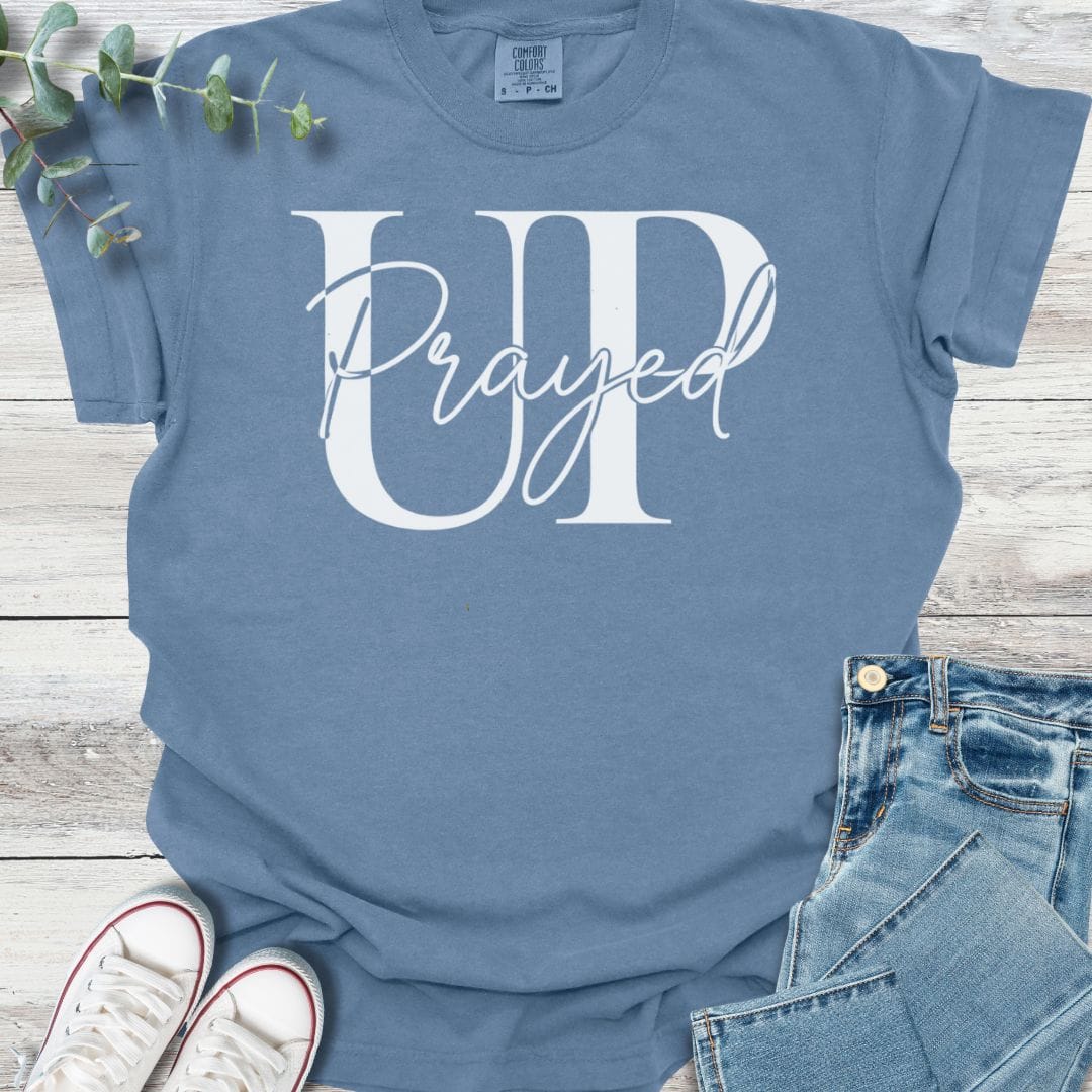 Well Prayed T-shirt in Blue Jean - Christian graphic tee